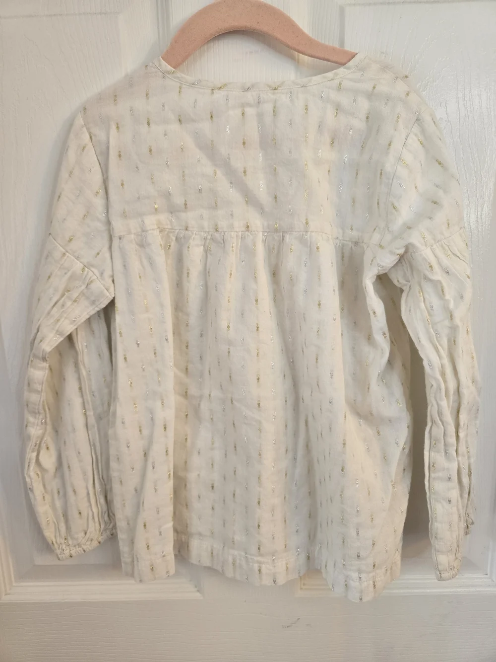 Gymboree Cream Button-Front Peasant Blouse